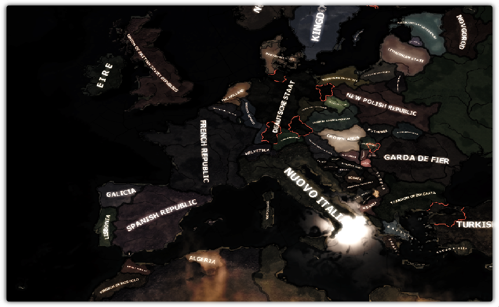 Map of Europe in 1937